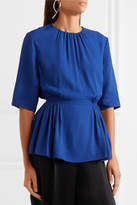 Thumbnail for your product : Emilia Wickstead Gerty Twill Peplum Top - Royal blue