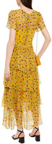 Thumbnail for your product : HVN Gathered Tiered Printed Silk-georgette Midi Dress