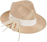 Thumbnail for your product : Federica Moretti FEDORA HAT W/ PIN & IMITATION PEARLS