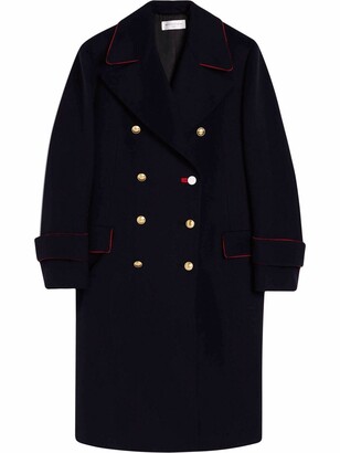 Victoria Beckham Contrasting Trim Double-Breasted Coat