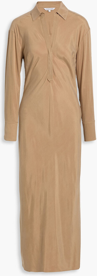 Liberty washed cupro-blend maxi shirt dress