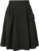 Thumbnail for your product : Paule Ka Flared Pique Pleated Skirt
