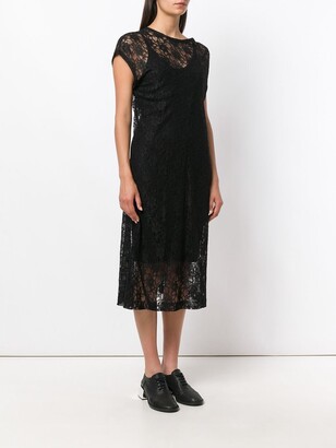Comme Des Garçons Pre-Owned Asymmetric Sheer Lace Dress