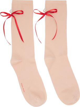 Simone Rocha Pink Bow Socks