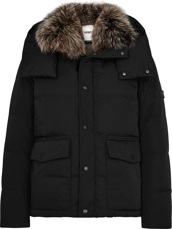 Salomon Yves Quilted Fur-trimmed Shell Jacket