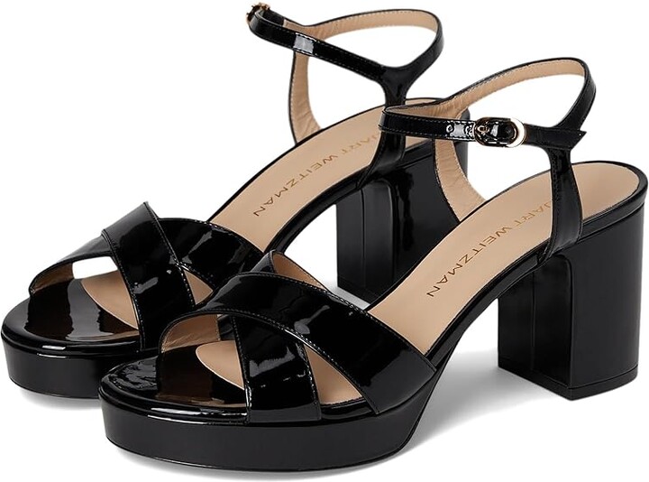 Stuart Weitzman Dayna Platform 80 Women's Wedge Shoes Black : 11 M, Leather