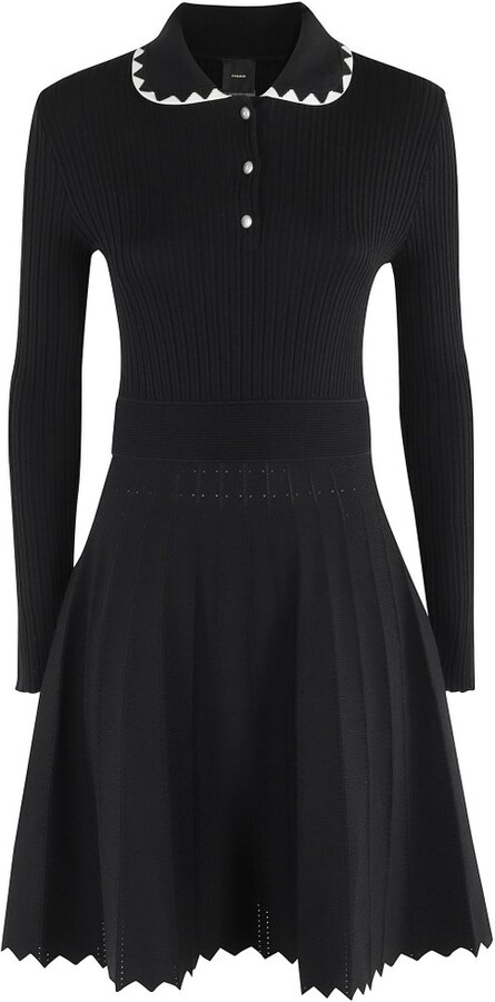Pinko Collared Long-Sleeve Dress