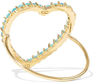 Jennifer Meyer Open Heart 18-karat Gold Turquoise Ring