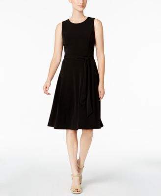 Charter Club Petite Belted Fit & Flare Dress, Created for Macy's