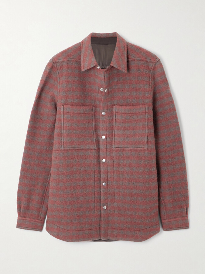 Rick Owens Checked Wool-felt Jacket - Pink