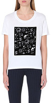 Thumbnail for your product : Sandro Flocked print cotton t-shirt