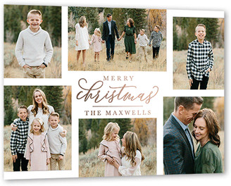 Shutterfly Christmas Cards: Modern Shine Holiday Card, Rose Gold Foil, White, 6x8, Christmas, Matte, Personalized Foil Cardstock, Square, 6x8 Digital Foil Card