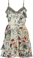 Thumbnail for your product : Camilla Crystal-embellished Ruffled Printed Silk Crepe De Chine Mini Dress