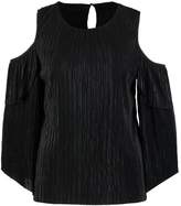 Thumbnail for your product : Banana Republic PLEATED COLD SHOULDER Long sleeved top black