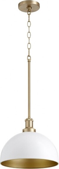 Quorum Lighting QuorumLighting1-LightPendantinStudioWhite/AgedBrass