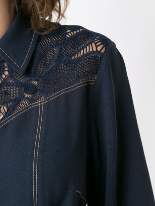 Martha Medeiros Stitching Midi Shirt Dress