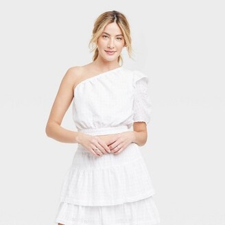 Women's Puff Short Sleeve Top - Universal Thread™ White
