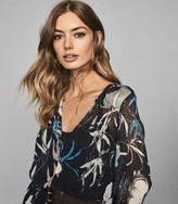 Thumbnail for your product : Reiss CARINA FLORAL PRINTED MIDI DRESS Navy