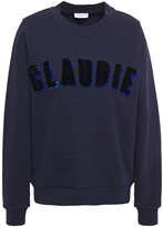 Thumbnail for your product : Claudie Pierlot Flocked Cotton-blend Fleece Sweatshirt