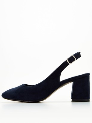 Navy Block Heeled Shoes | Shop the world’s largest collection of ...