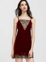 Thumbnail for your product : Shein Lace Panel Velvet Cami Dress