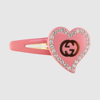 Gucci Hair clip with GG and heart detail
