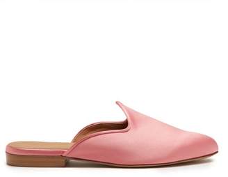Le Monde Beryl - Venetian Backless Satin Slipper Shoes - Womens - Light Pink