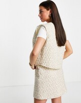 Thumbnail for your product : Neon Rose relaxed vest in quilted pastel floral co-ord