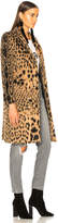 Thumbnail for your product : Saint Laurent Leopard Print Chesterfield Coat in Camel & Black | FWRD