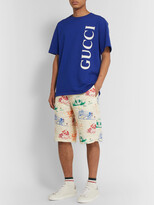 Thumbnail for your product : Gucci Wide-Leg Printed Linen Shorts - Men - Neutrals - IT 50