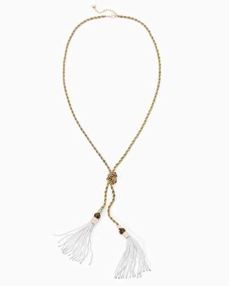 Whbm Rope Chain Pearl Tassel Necklace