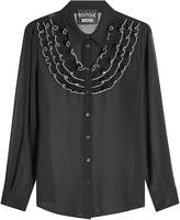 Boutique Moschino Crepe Blouse with Ruffled Bib