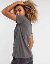Thumbnail for your product : Topshop premium scoop neck t-shirt in charcoal