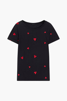 Thumbnail for your product : Monrow Embroidered cotton-jersey T-shirt