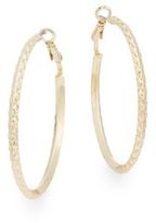 Thumbnail for your product : Saks Fifth Avenue Textured Hoop Earrings/Goldtone