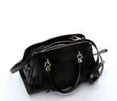 Thumbnail for your product : Tod's Black Leather Fringe Detail Top Handle Bag