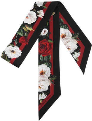 Dolce & Gabbana Floral-Print Silk Scarf