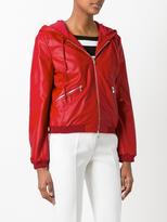 Thumbnail for your product : Armani Collezioni hooded leather jacket - women - Cotton/Lamb Skin - 46