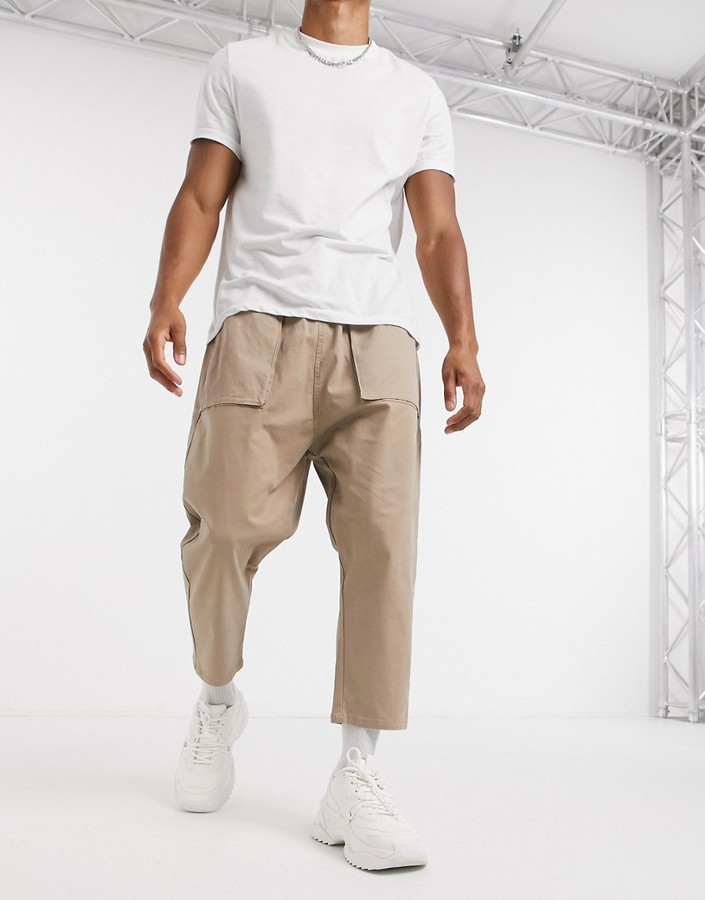 ASOS DESIGN drop crotch in stone - ShopStyle &