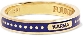 Foundrae Karma 18-karat Gold Enamel Ring