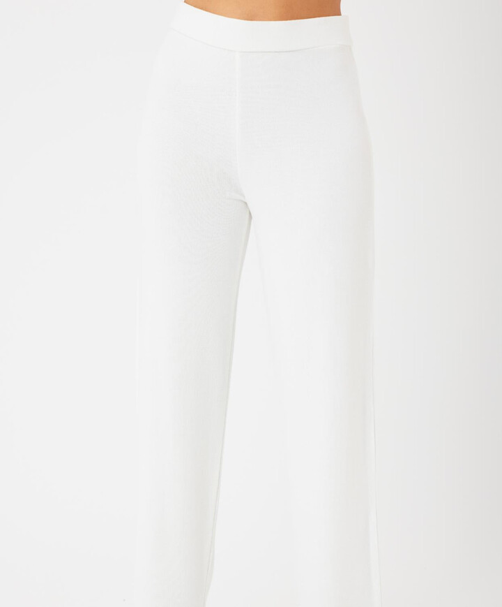 french kyss Women's Solid Lounge Pant In Ivory