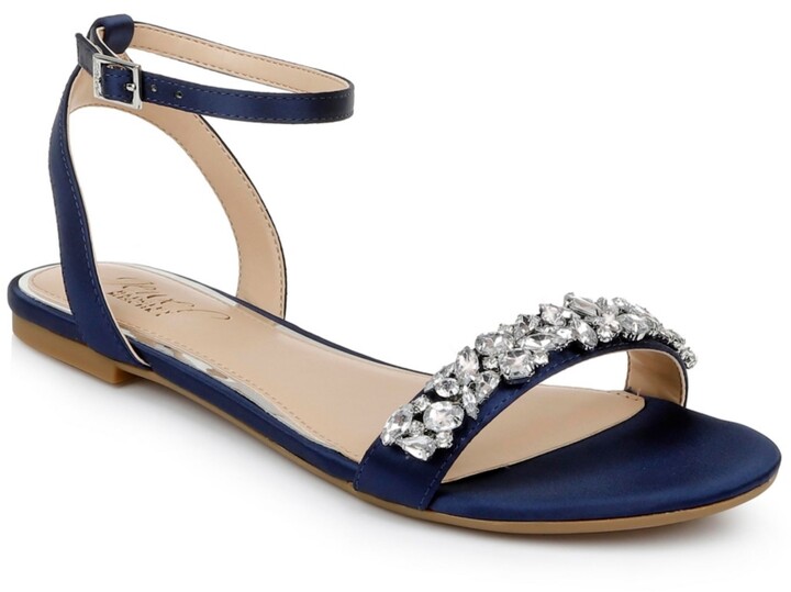 navy blue dress sandals flat
