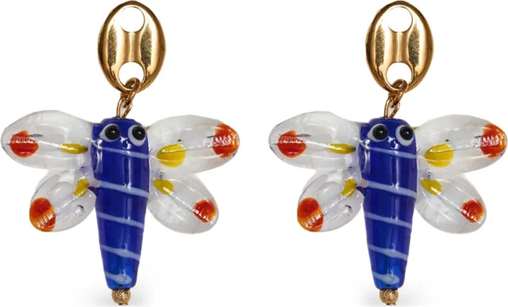 Labelled Jewellery Dragonfly Glass Earrings