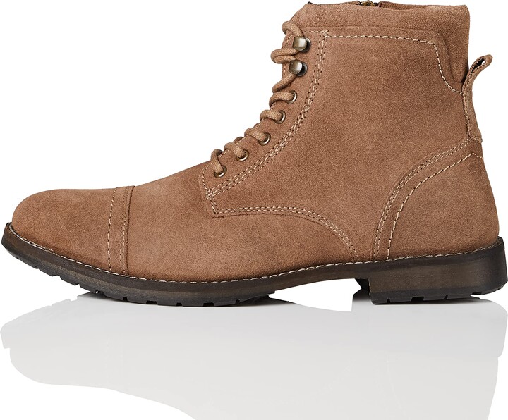 suede cap toe boots