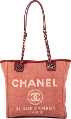 CHANEL - Leather - Nylon - Pink - Jacquard - A15991 – dct - Bag - Tote -  Line - Bolso de mano Chanel en cuero marrón - MM - ep_vintage luxury Store  - Travel