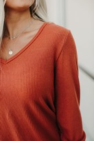 Thumbnail for your product : Ampersand Avenue Ribbed VNeck - Terracotta