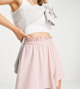 Thumbnail for your product : ASOS Petite DESIGN Petite shirred waist short in dusty rose