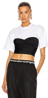 alexanderwang.t T by Ruched Bodycon Top in Black,White
