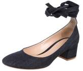 Thumbnail for your product : Gianvito Rossi Denim Mid-Heel Pumps
