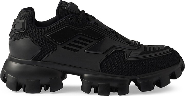 Prada Men's Cloudbust Thunder Knit Fabric Sneakers - Black - Size 7